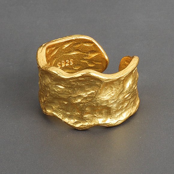 New!! 18K Gold Plated Geometric Adjustable Rings - Picture 2 of 5